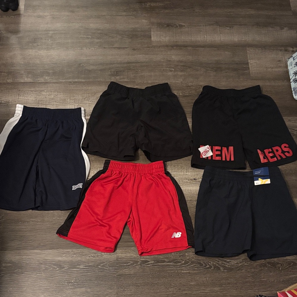 New Balance Red and Black Boys' Athletic Shorts - Pack Style
